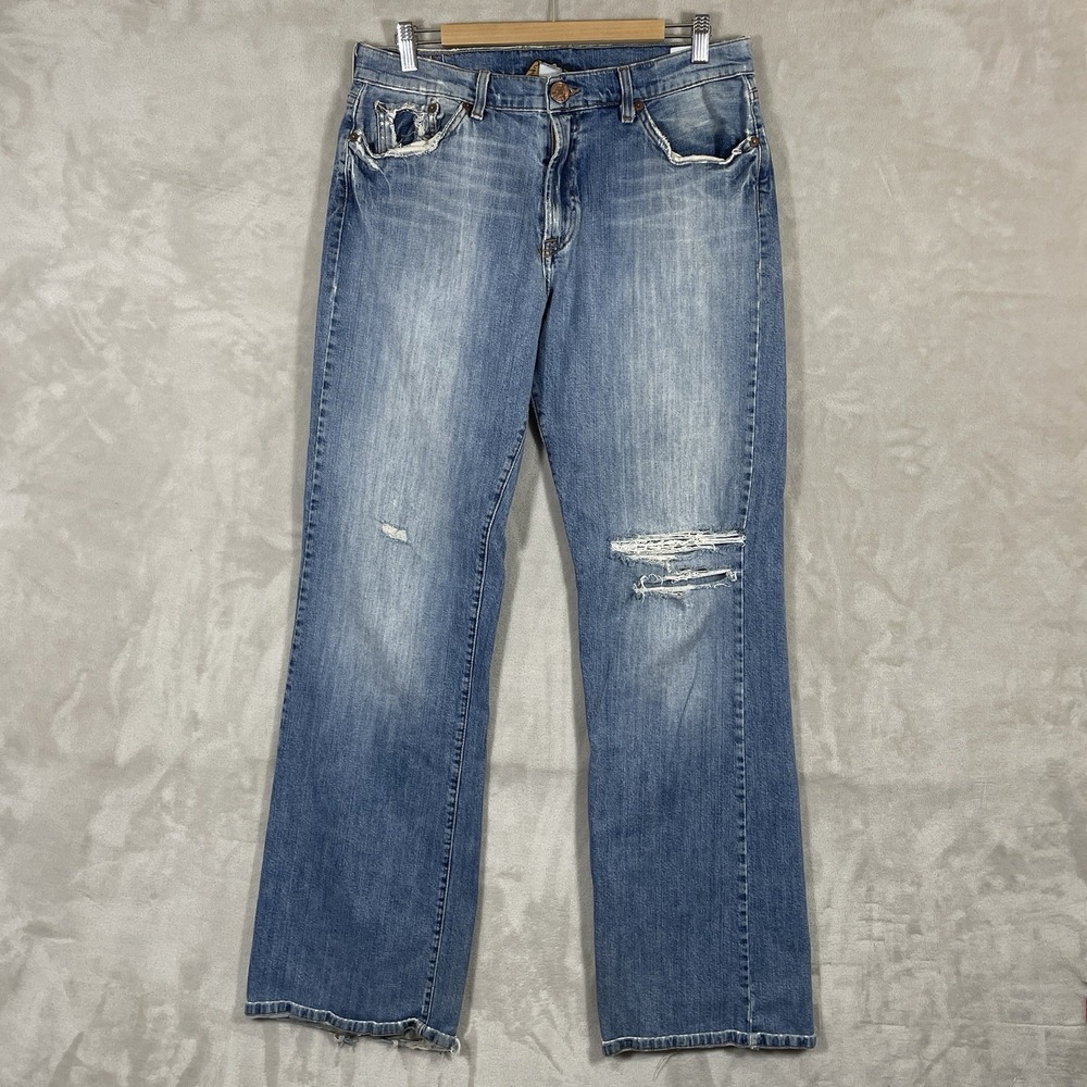 Vintage Lucky Brand Surfer Relaxed Bootleg Jeans Y2K Men's 34x35 Distressed Tall